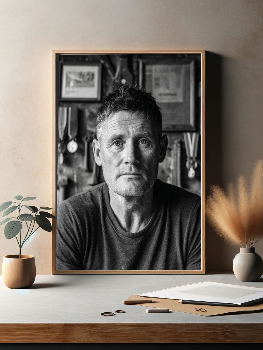 Black and White Portrait Poster. — room view 2