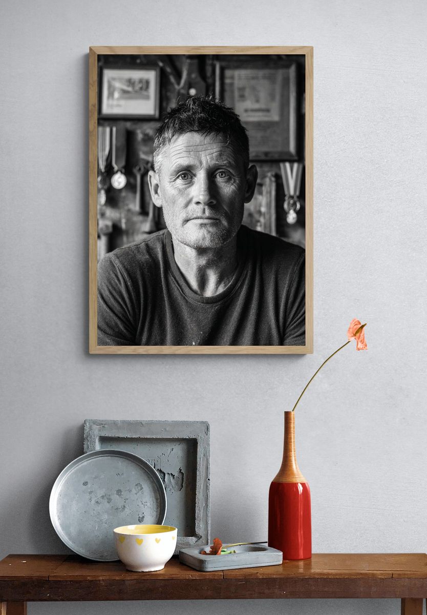 Black and White Portrait Poster. — room view 3