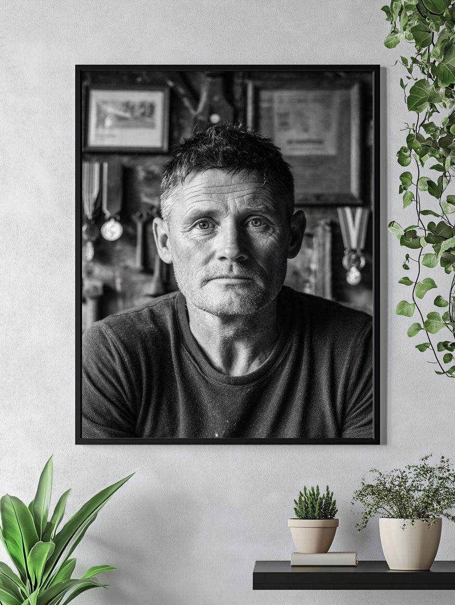 Black and White Portrait Poster. — room view 4