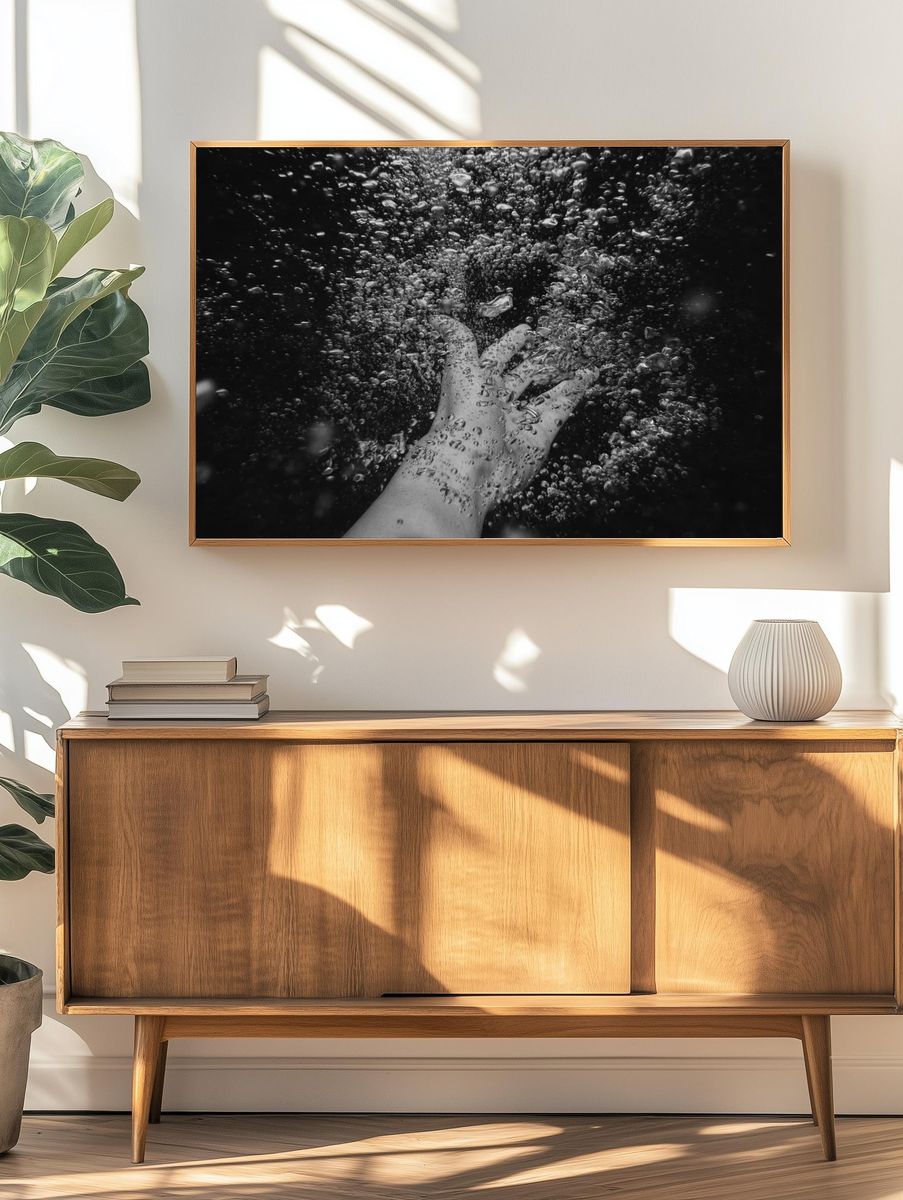 Underwater Hand — Black-White Print. — room view 3