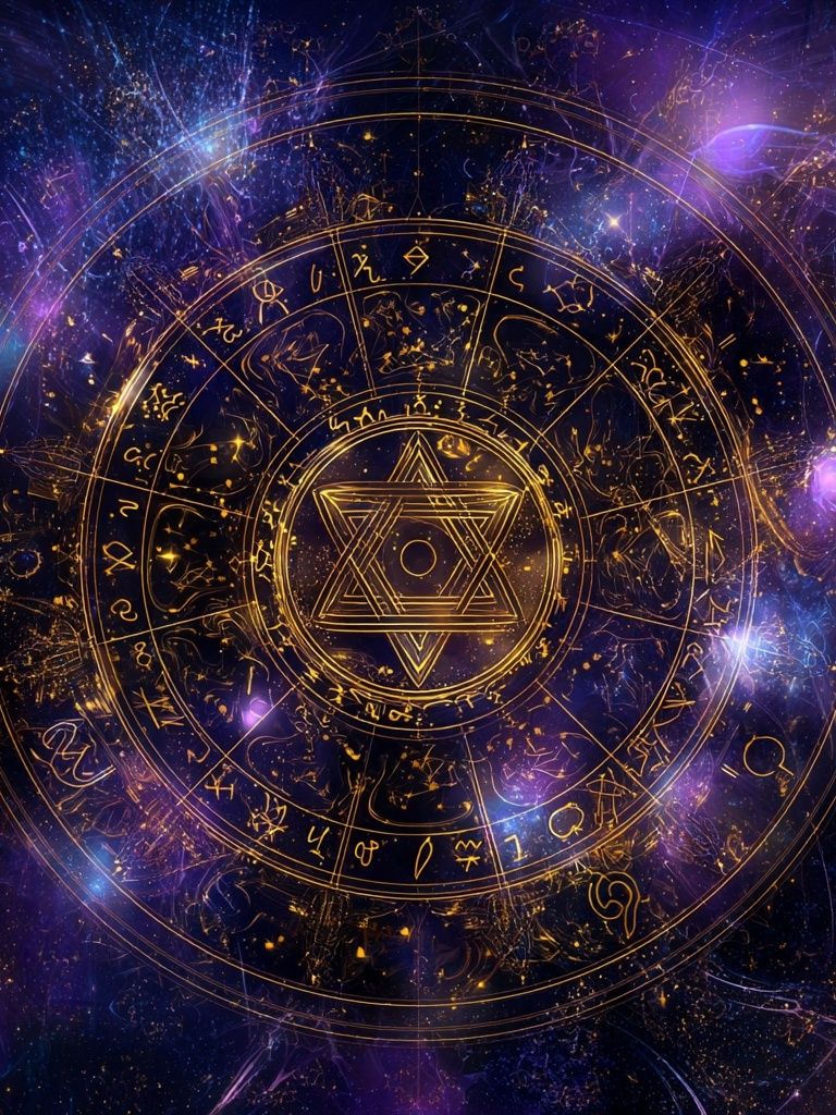 Cosmic Astrology Mandala — Digital Art Print. poster detail