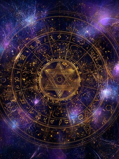 Cosmic Astrology Mandala — Digital Art Print. poster print