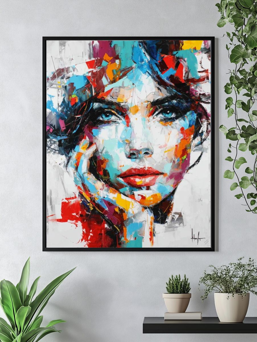 Colorful Abstract Portrait Poster. — room view 4