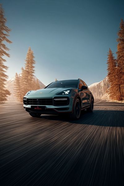Porsche Cayenne in Motion — Automotive Print. poster
