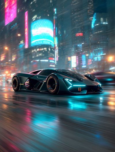Futuristic Sports Car — Digital Art Print. poster print