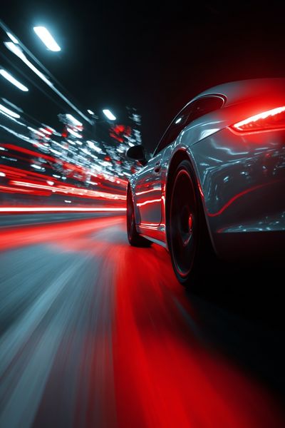 Dynamic Sports Car Night Photography Poster. poster