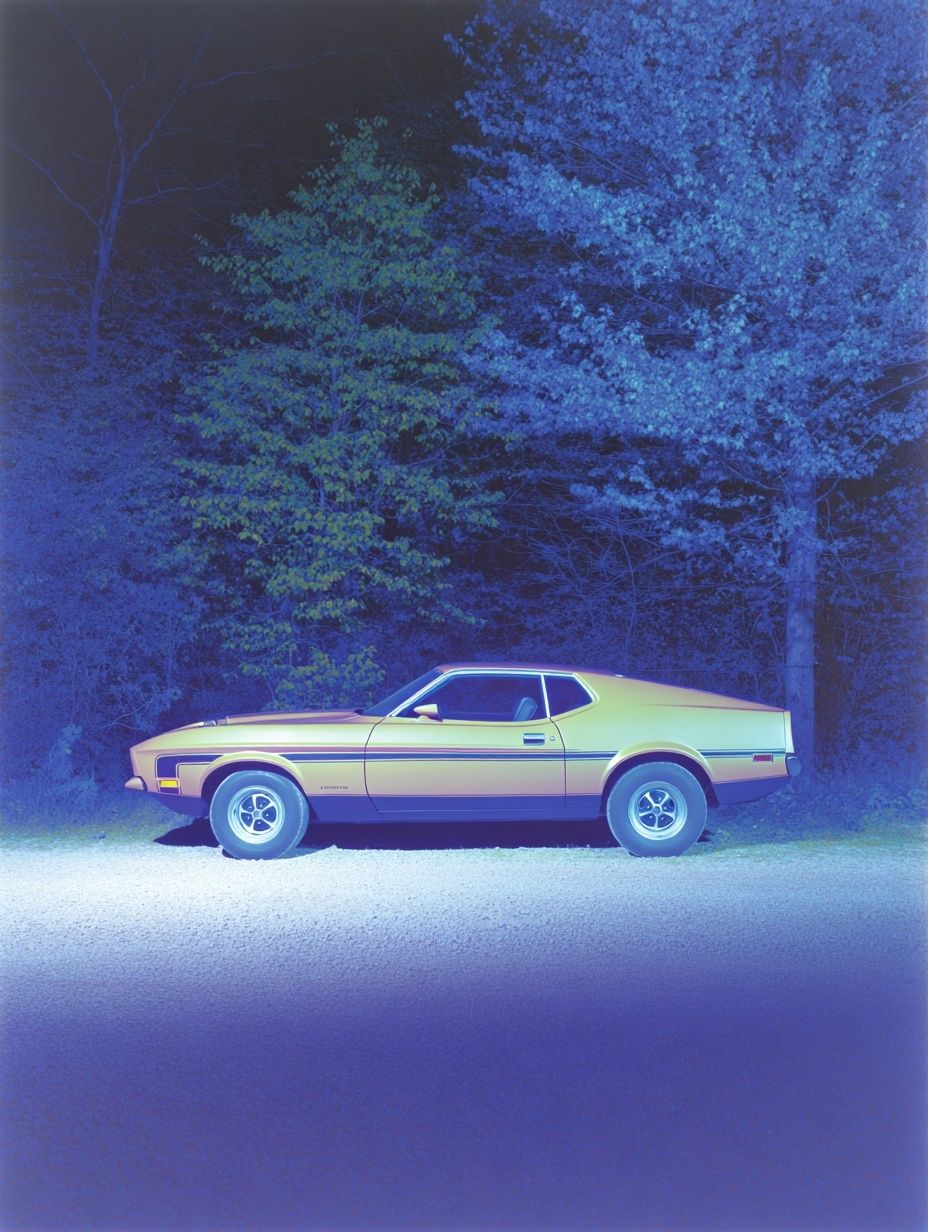 Classic Car at Night — Photography Print. poster — photography art
