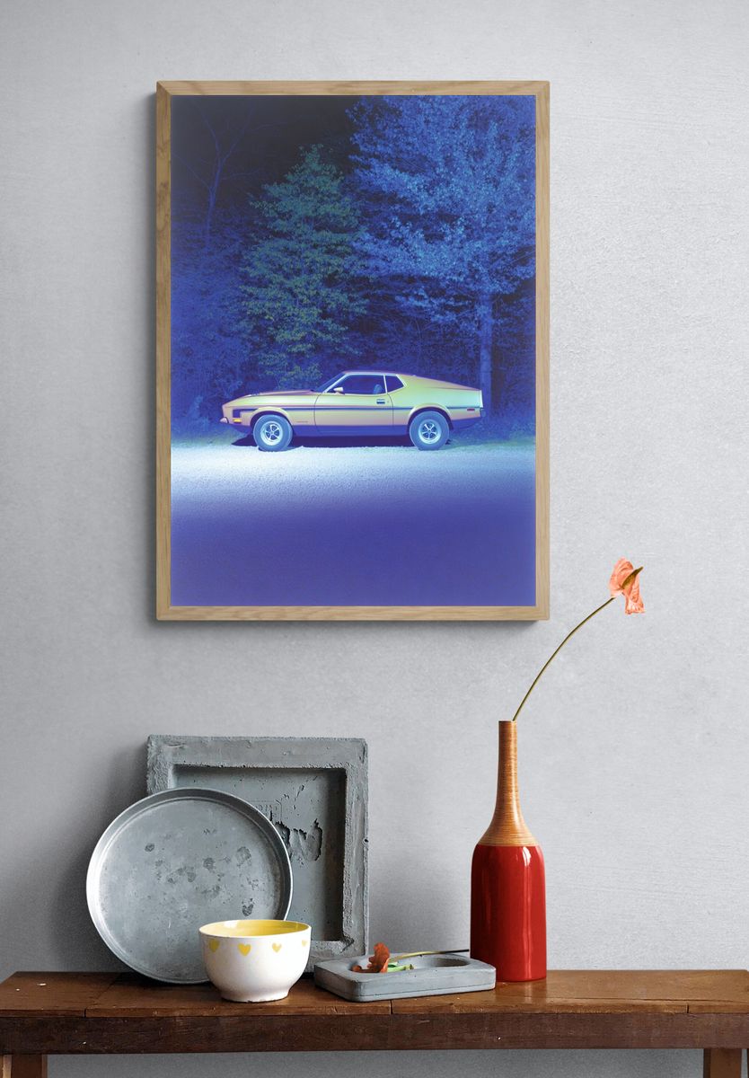Classic Car at Night — Photography Print. — room view 3