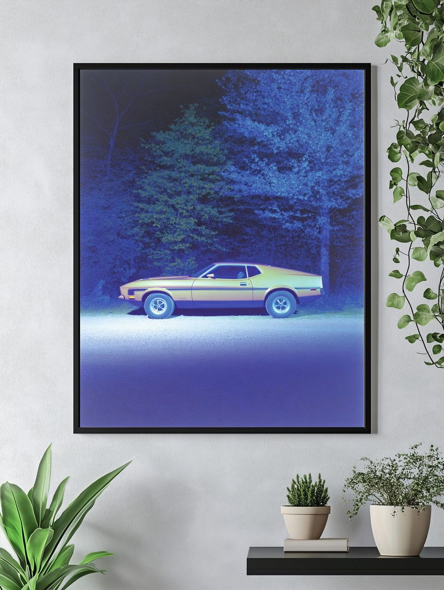 Classic Car at Night — Photography Print. — room view 4