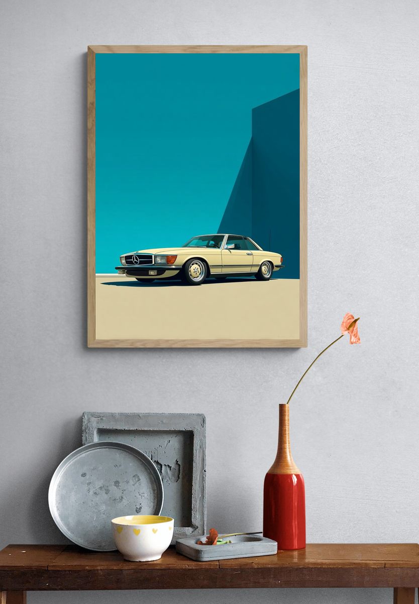 Classic Mercedes-Benz Car — Vintage Print. — room view 3