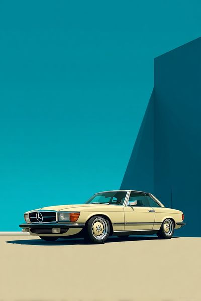 Classic Mercedes-Benz Car — Vintage Print. poster