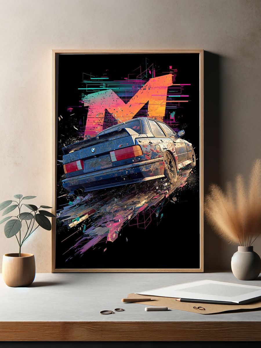 BMW M3 — Retro Gaming Print. — room view 2