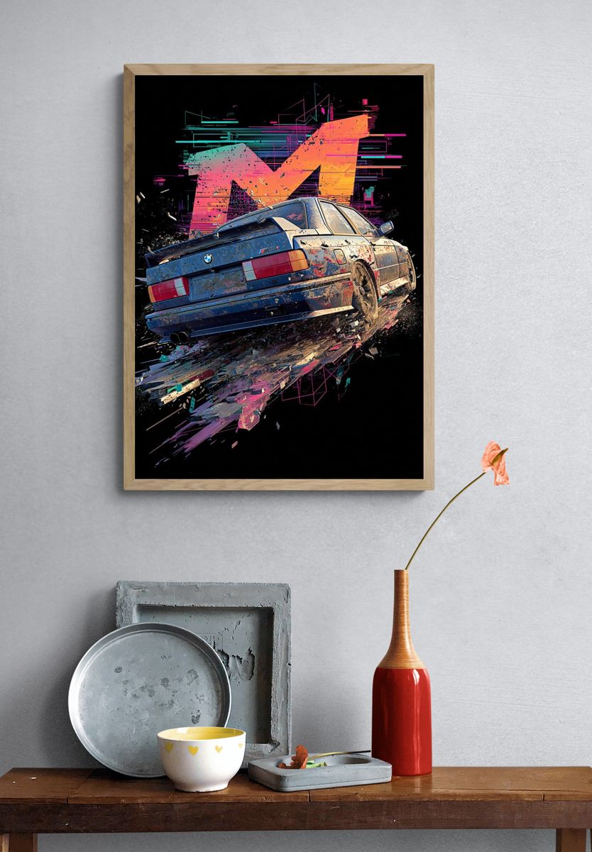 BMW M3 — Retro Gaming Print. — room view 3