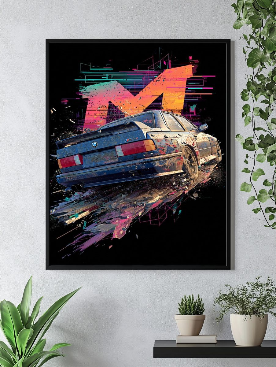 BMW M3 — Retro Gaming Print. — room view 4