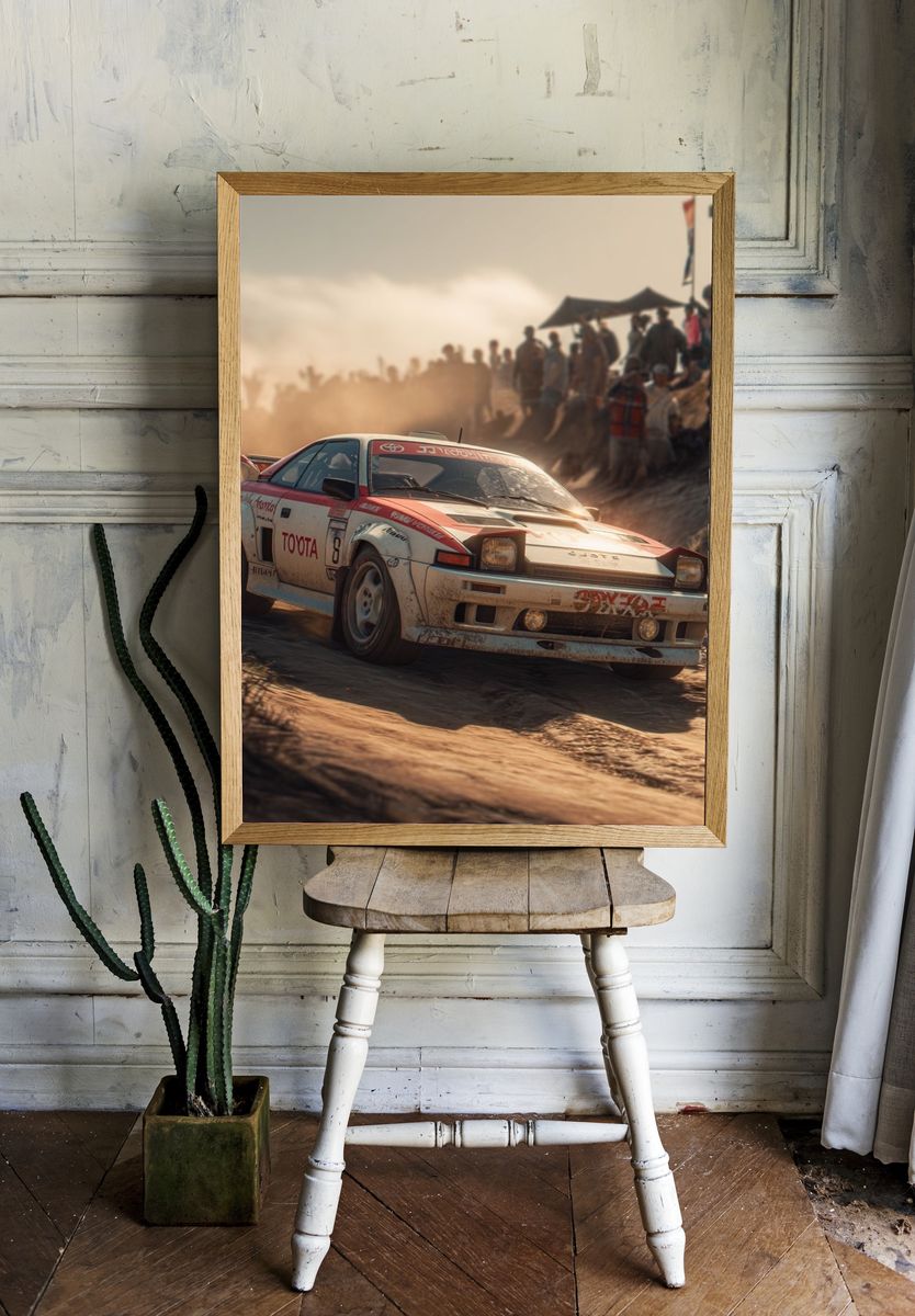 Toyota Rally Car — Vintage Racing Print. — room view 1