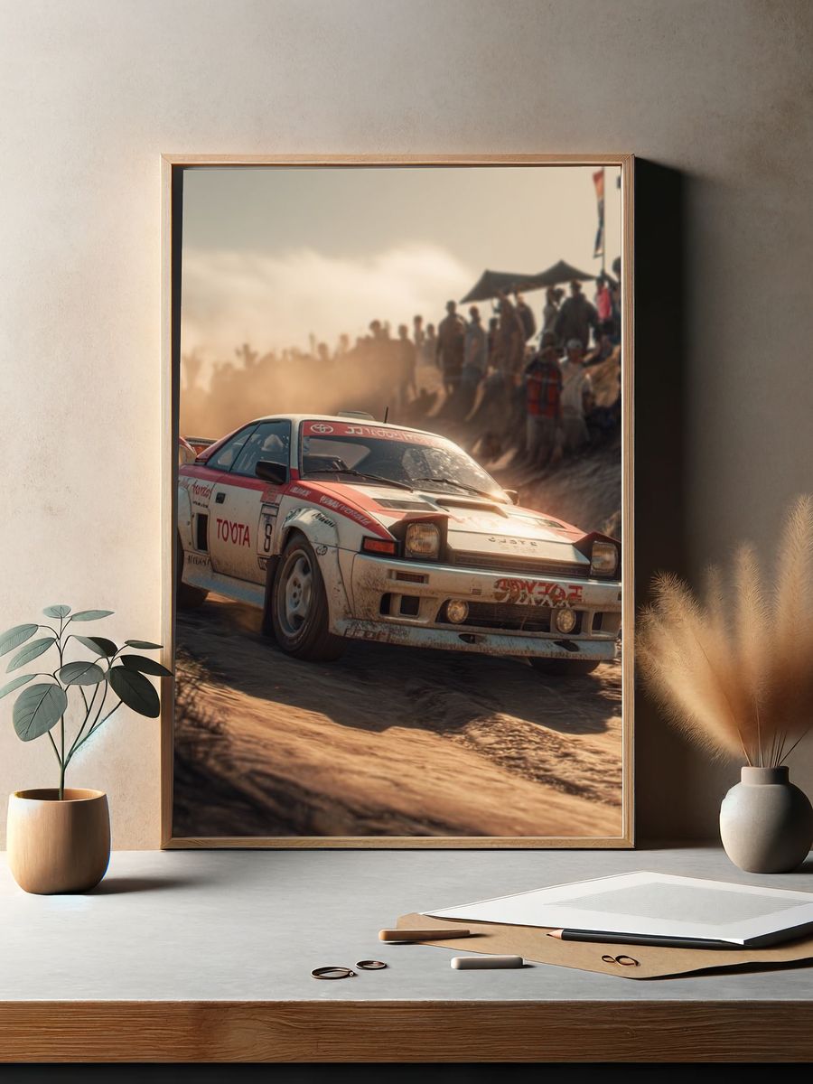 Toyota Rally Car — Vintage Racing Print. — room view 2