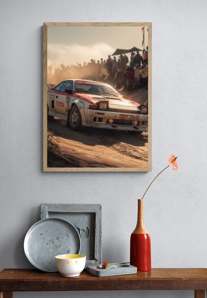 Toyota Rally Car — Vintage Racing Print. — room view 3