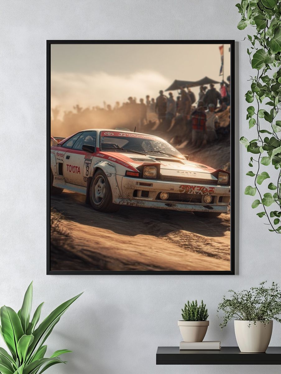 Toyota Rally Car — Vintage Racing Print. — room view 4