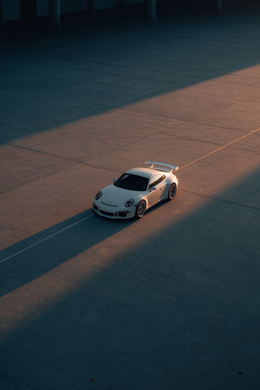White Sports Car — Photography Print. poster detail