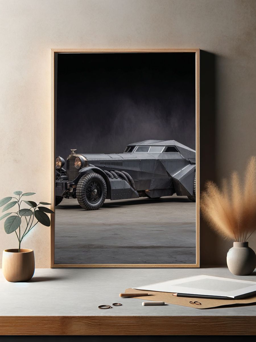 Retro Batmobile — Automotive Art Print. — room view 2