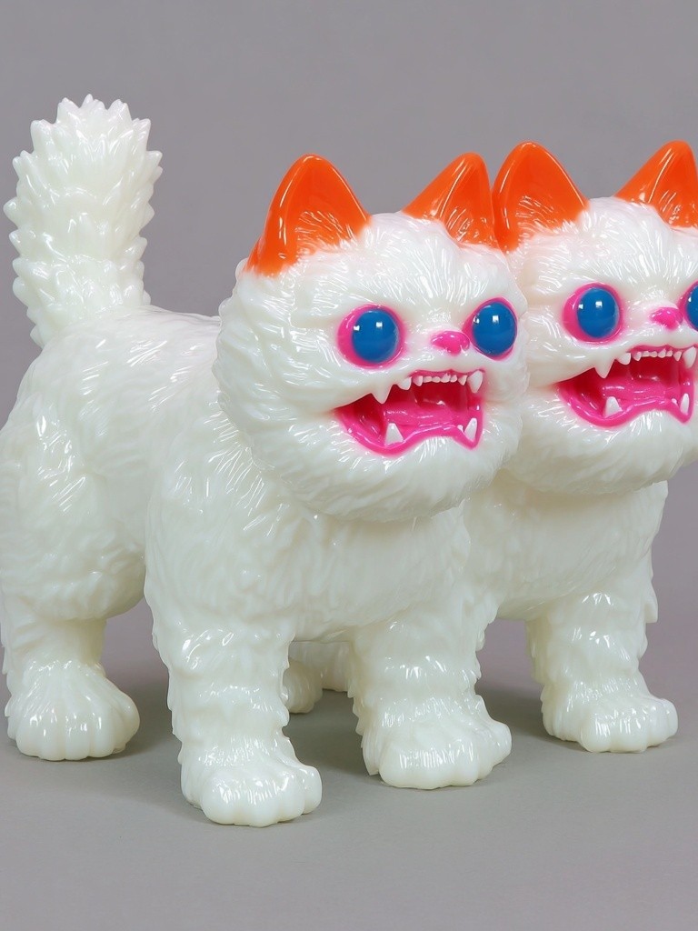 Two-Headed Cat Toy — Fun Illustration Print. poster detail