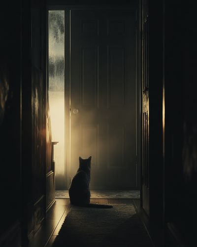 Cat at the Door — Photography Print. poster print