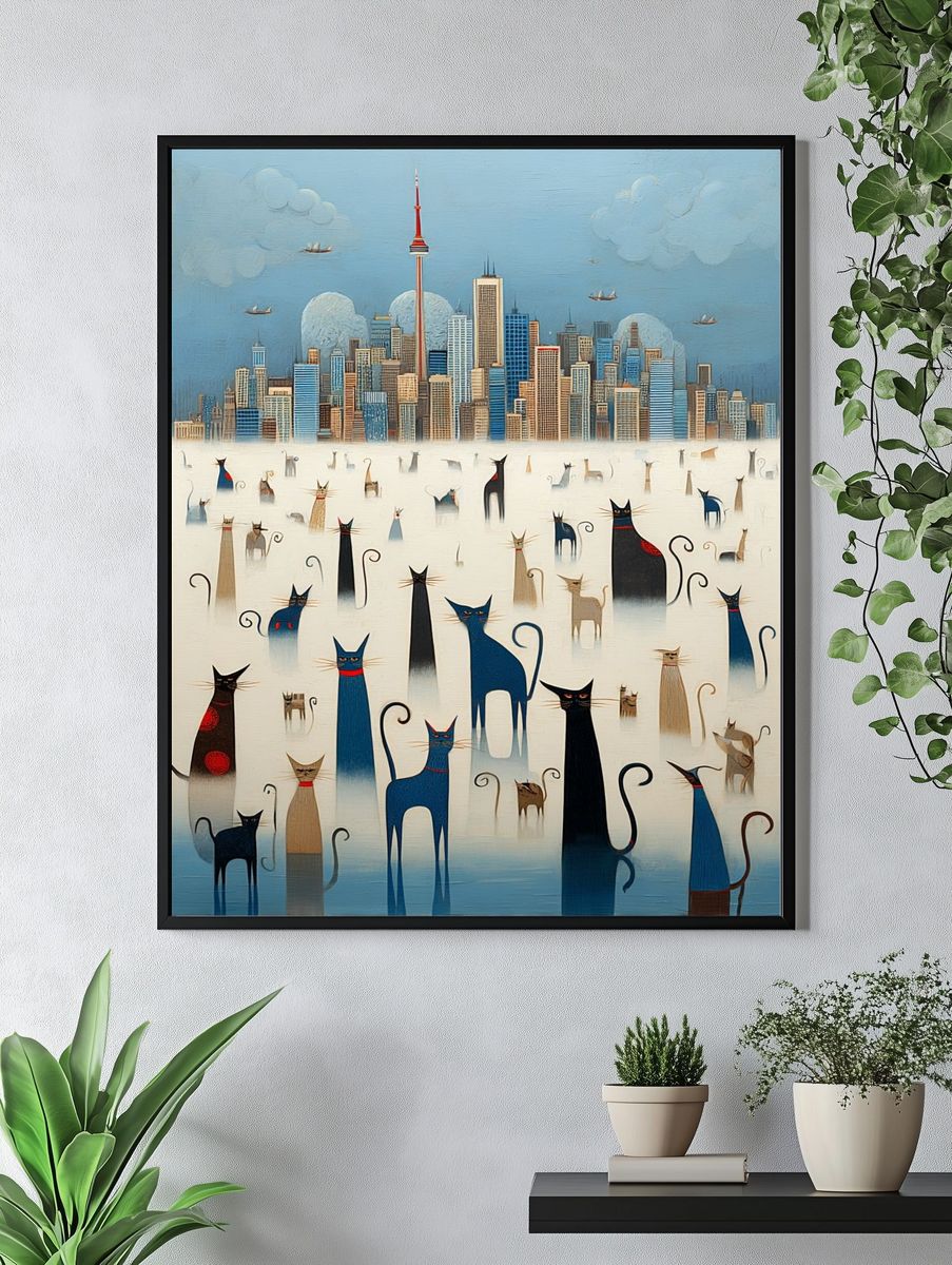 City Cats — Illustration Print. — room view 4