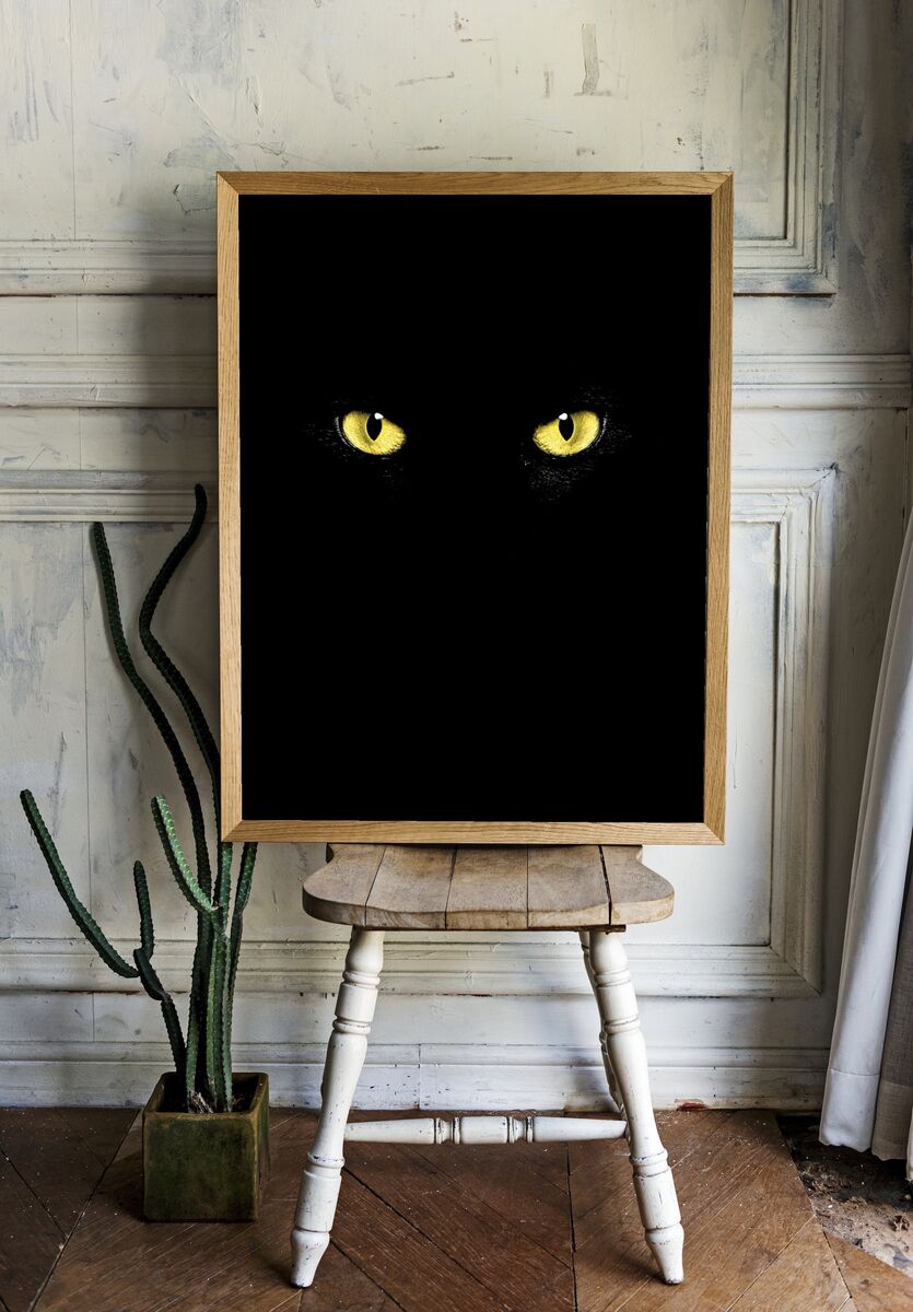 Mystical Cat Eyes — Illustration Print. — room view 1