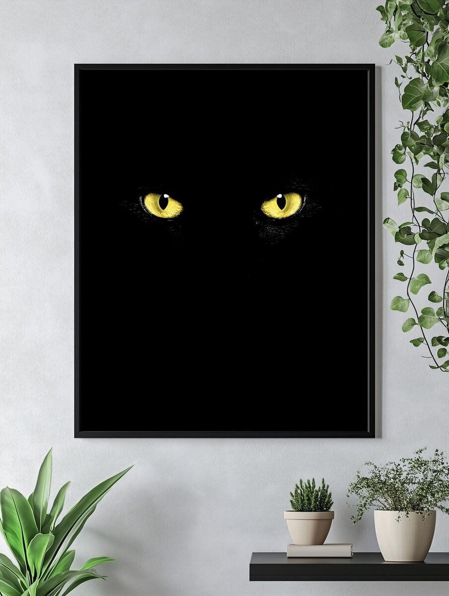 Mystical Cat Eyes — Illustration Print. — room view 4