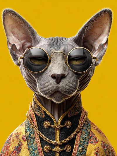 Sphynx Cat in Sunglasses — Funny Print. poster print
