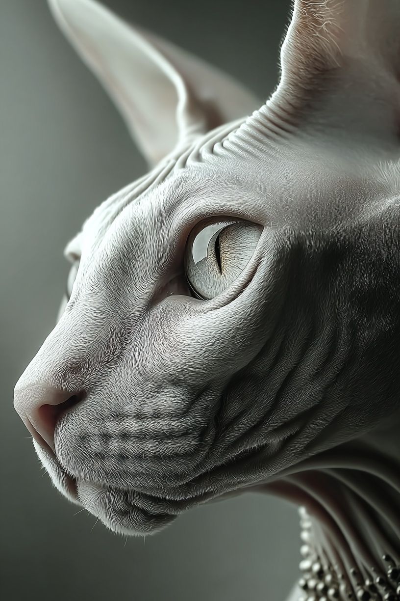 Sphynx Cat Portrait Poster. poster detail