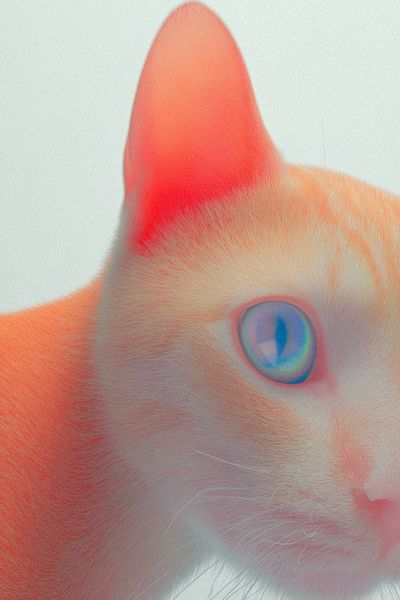Orange Cat Close-Up — Digital Art Print. poster print
