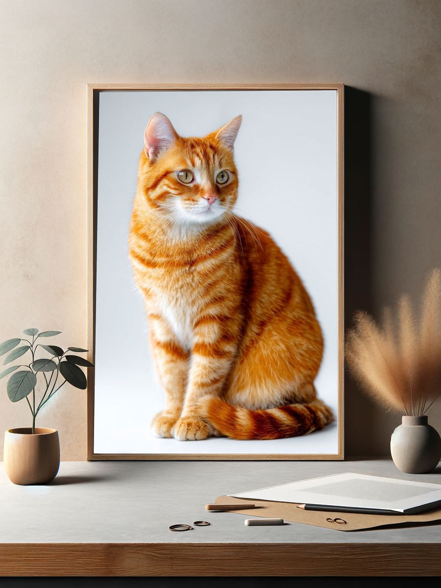 Orange Tabby Cat Portrait Poster. — room view 2