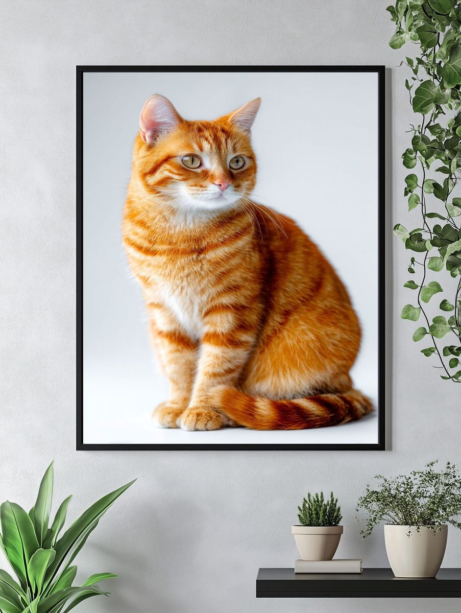 Orange Tabby Cat Portrait Poster. — room view 4