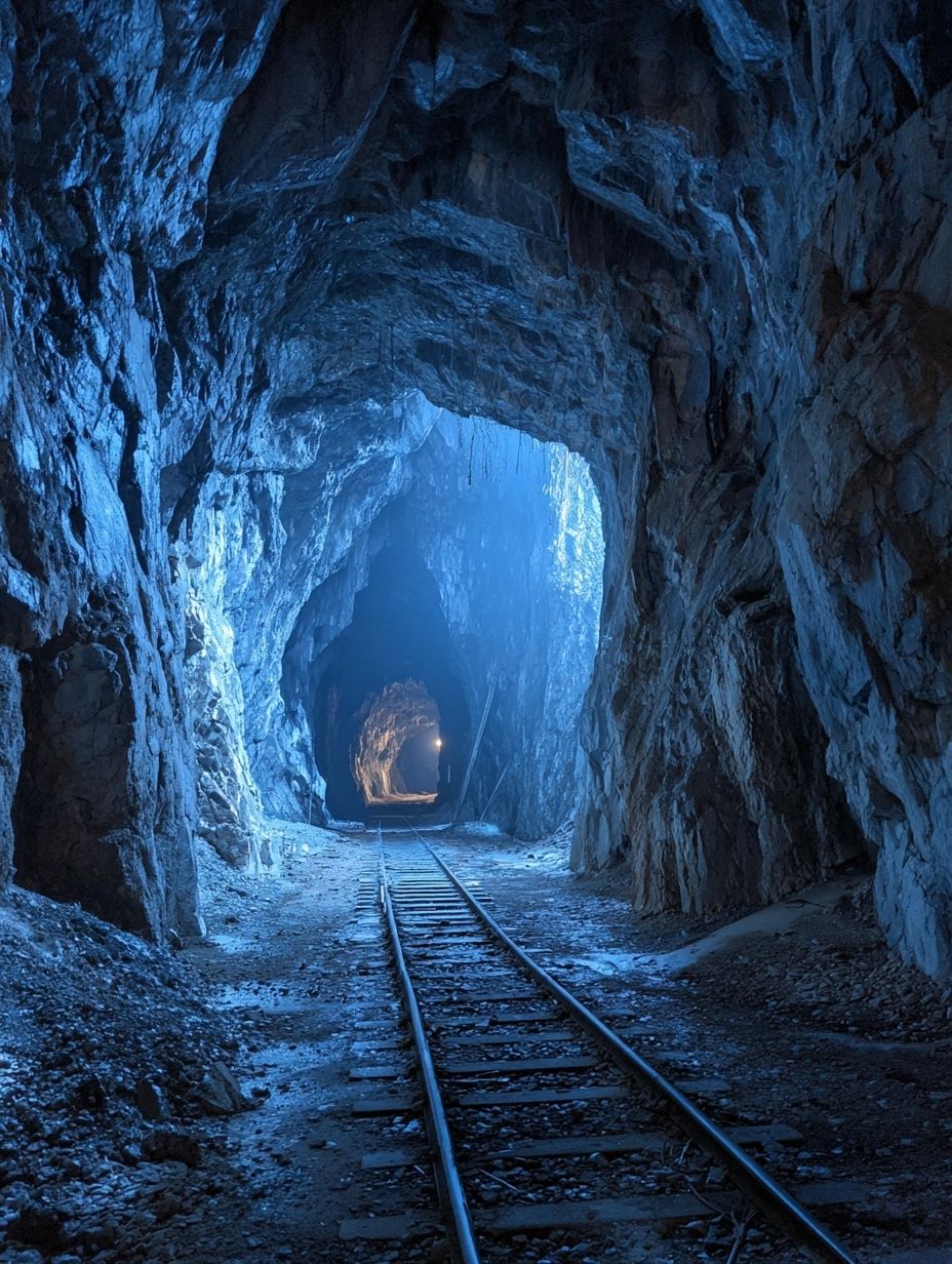 Mysterious Cave Tunnel — Photography Print. poster detail
