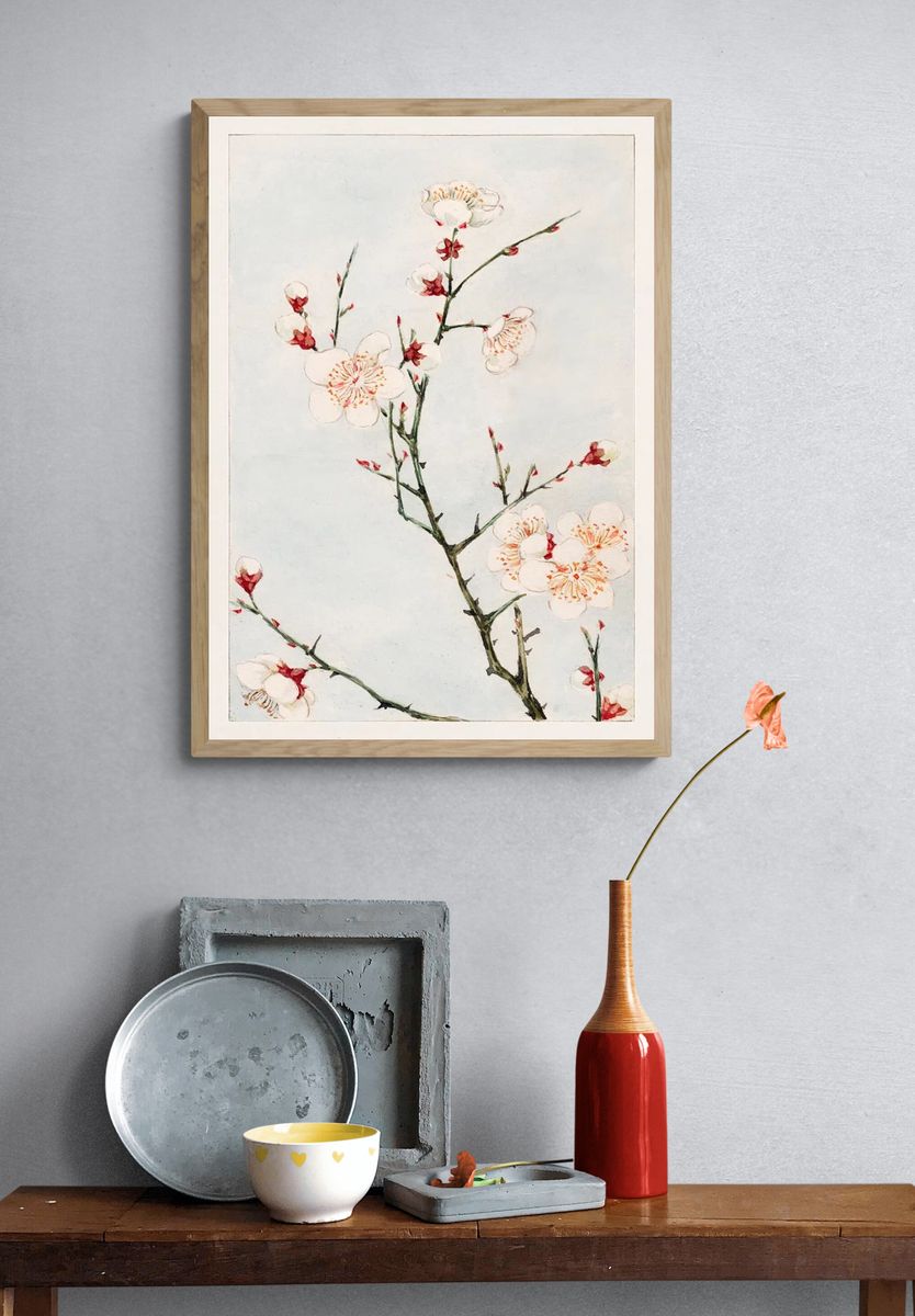 Cherry Blossom Watercolor Poster. — room view 3