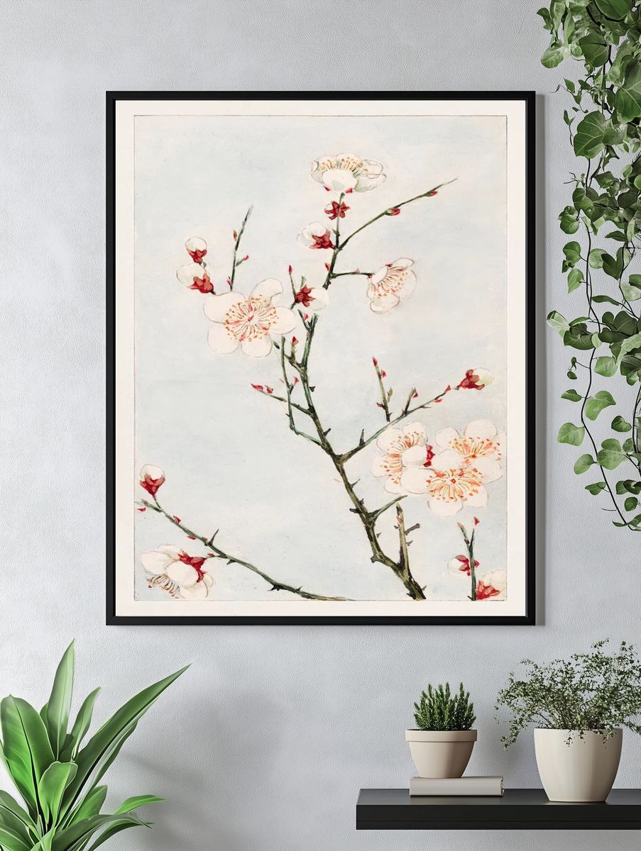 Cherry Blossom Watercolor Poster. — room view 4