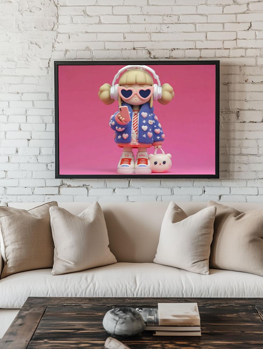 Cute Character Illustration Poster. — room view 1