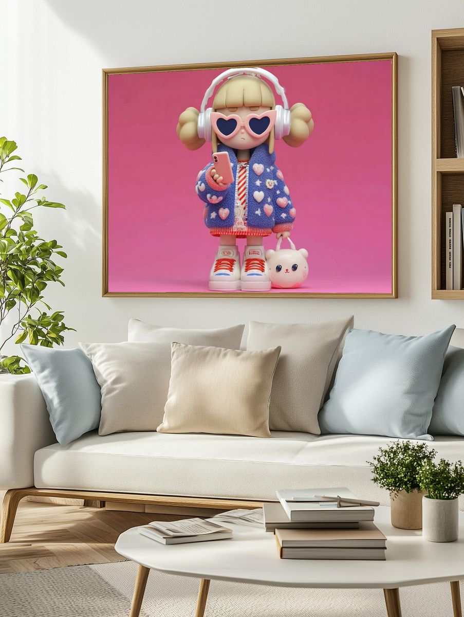 Cute Character Illustration Poster. — room view 2