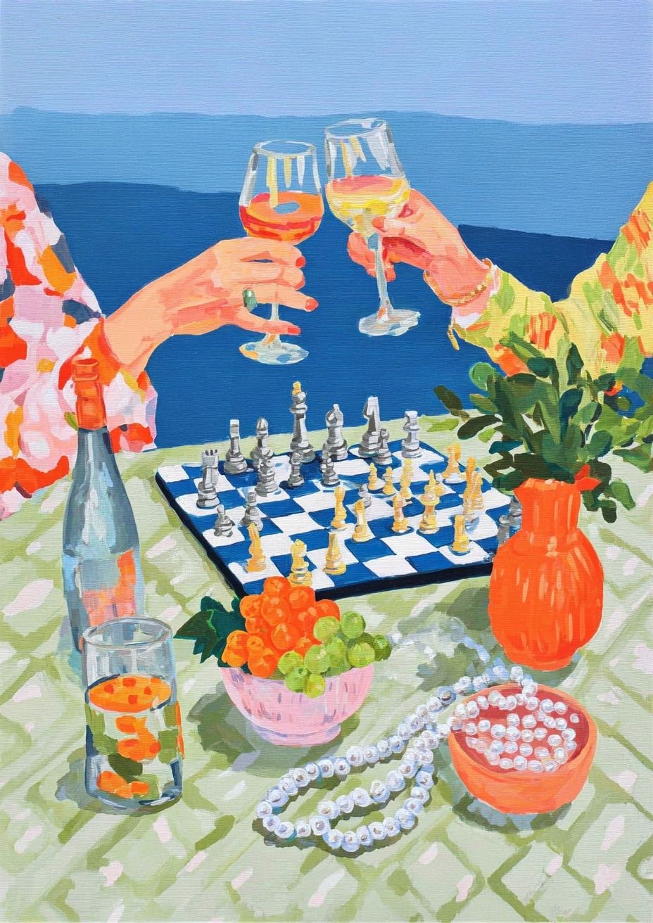 Cheers and Chess — Colorful Print. poster detail