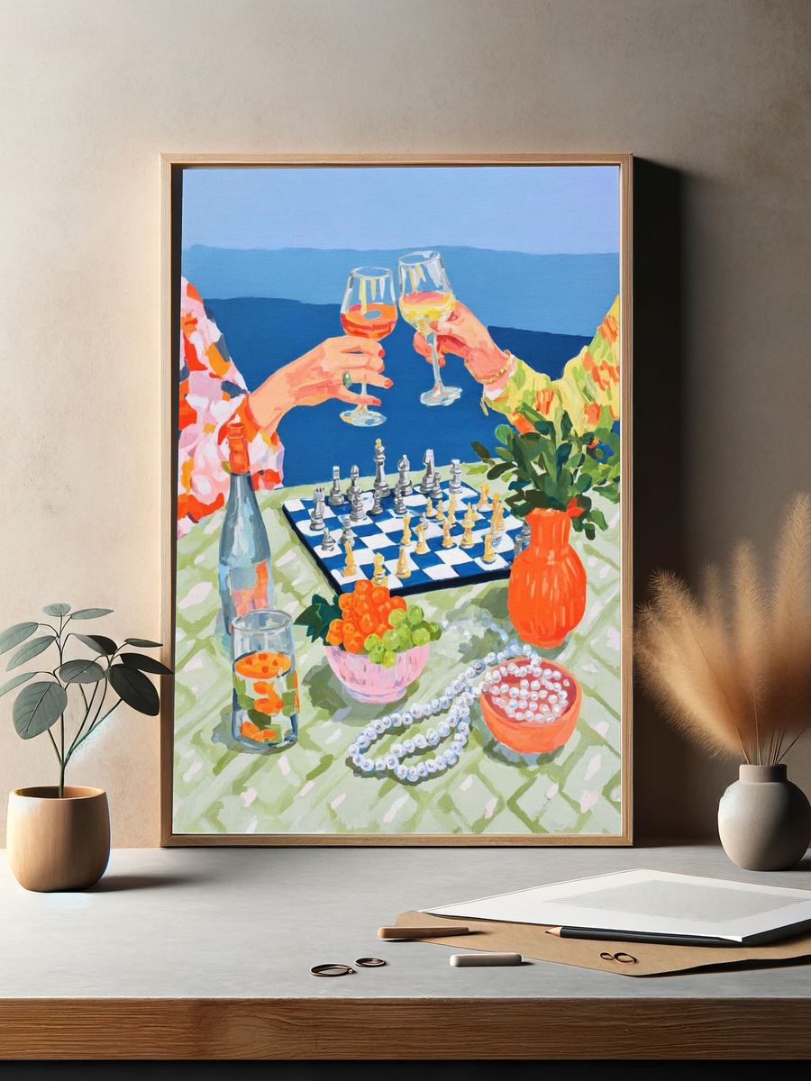 Cheers and Chess — Colorful Print. — room view 2