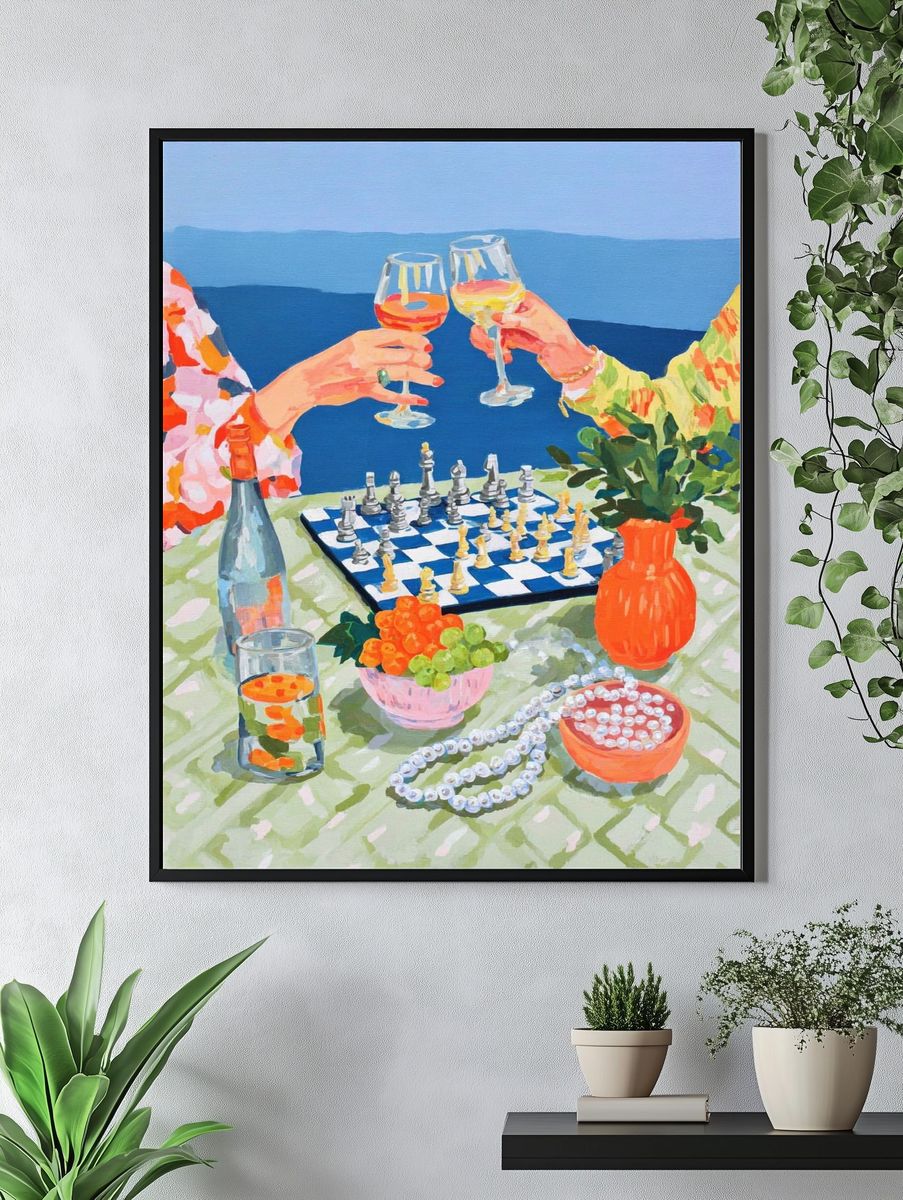 Cheers and Chess — Colorful Print. — room view 4