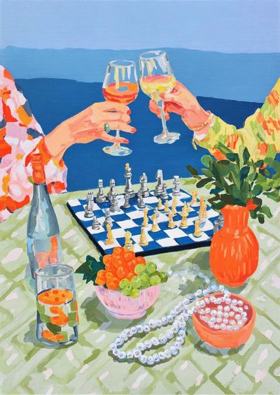 Cheers and Chess — Colorful Print. poster