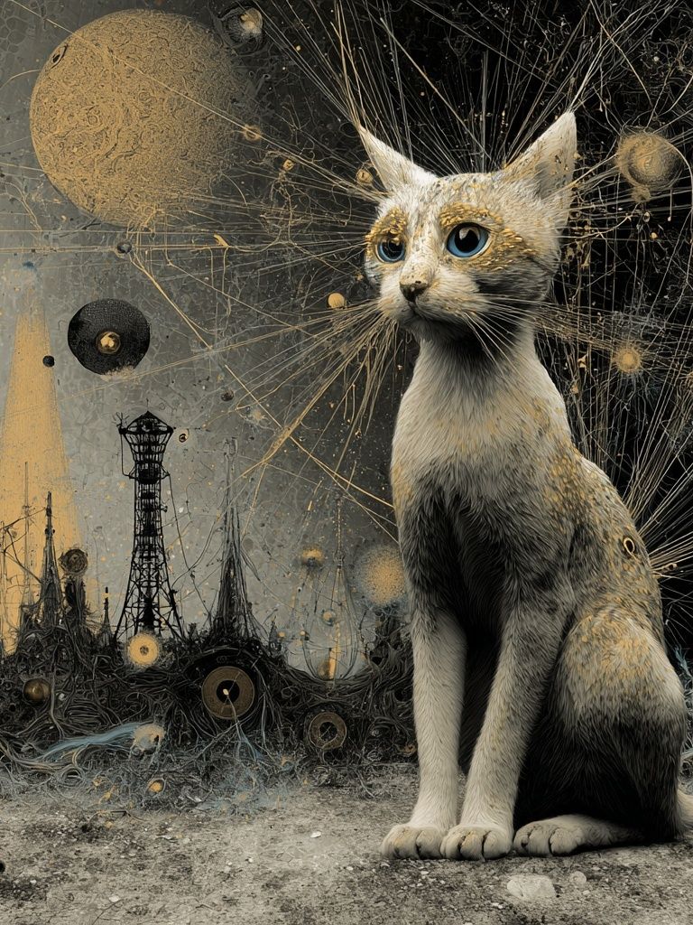 Cosmic Cat — Digital Art Print. poster detail