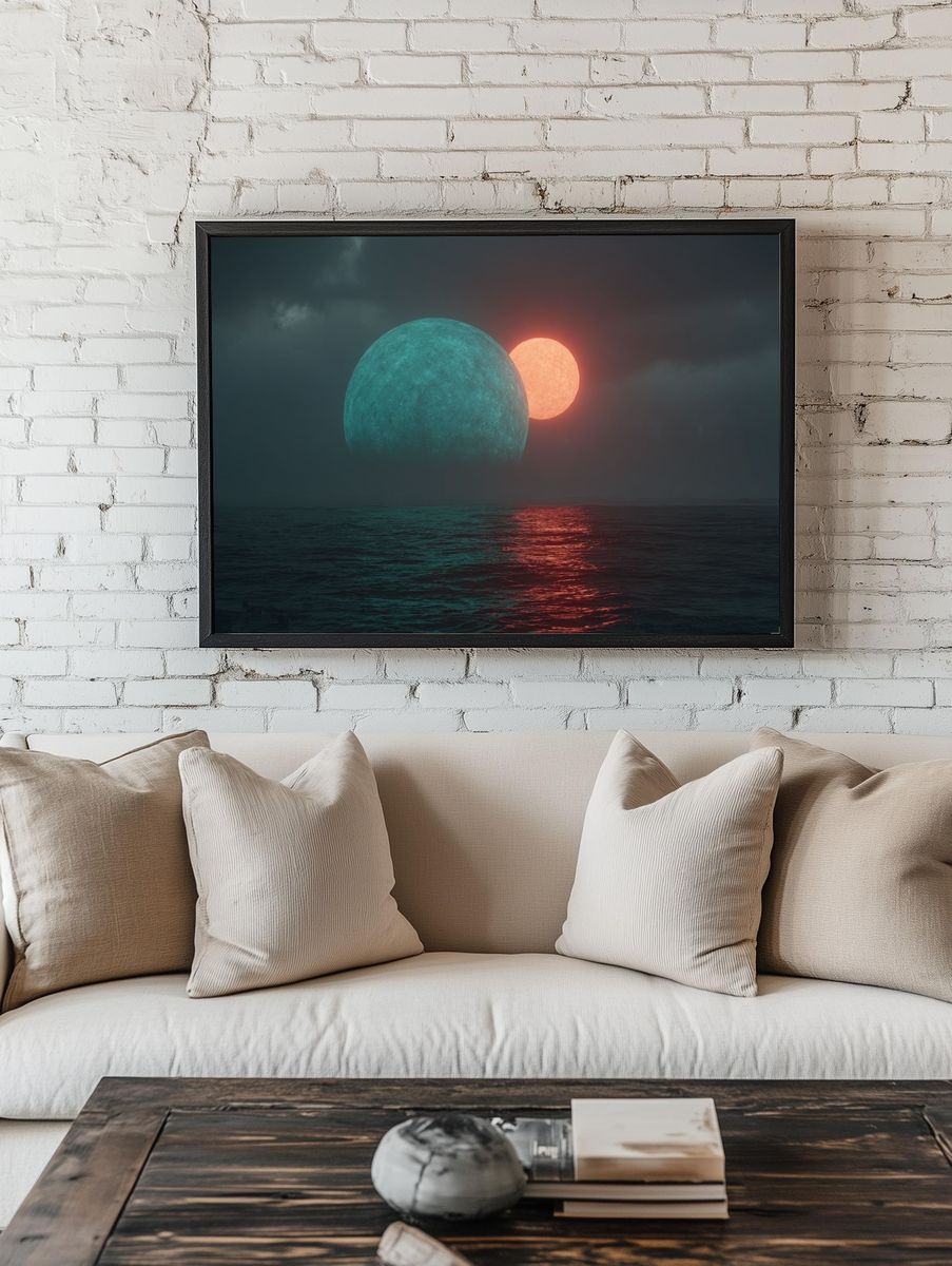 Cosmic Duality — Space Art Print room preview
