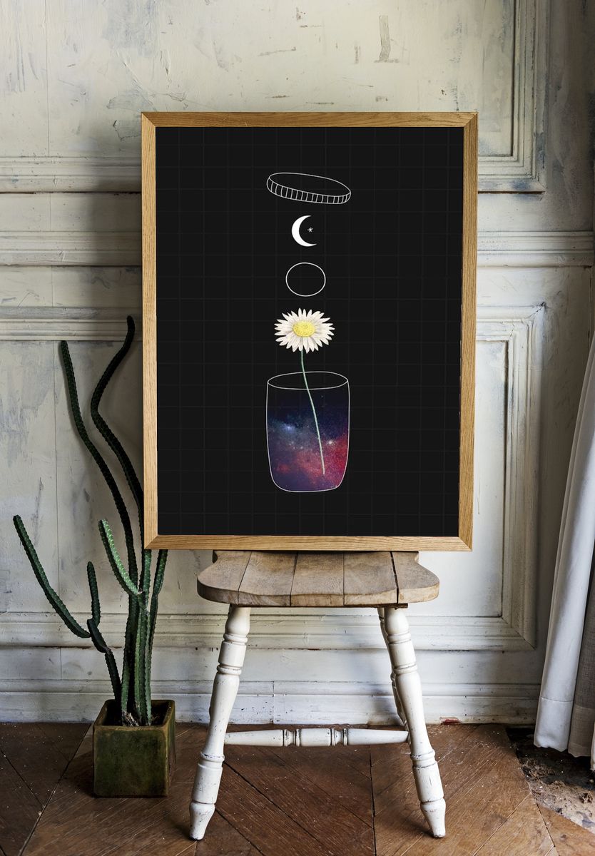 Cosmic Daisy — Illustration Print. — room view 1