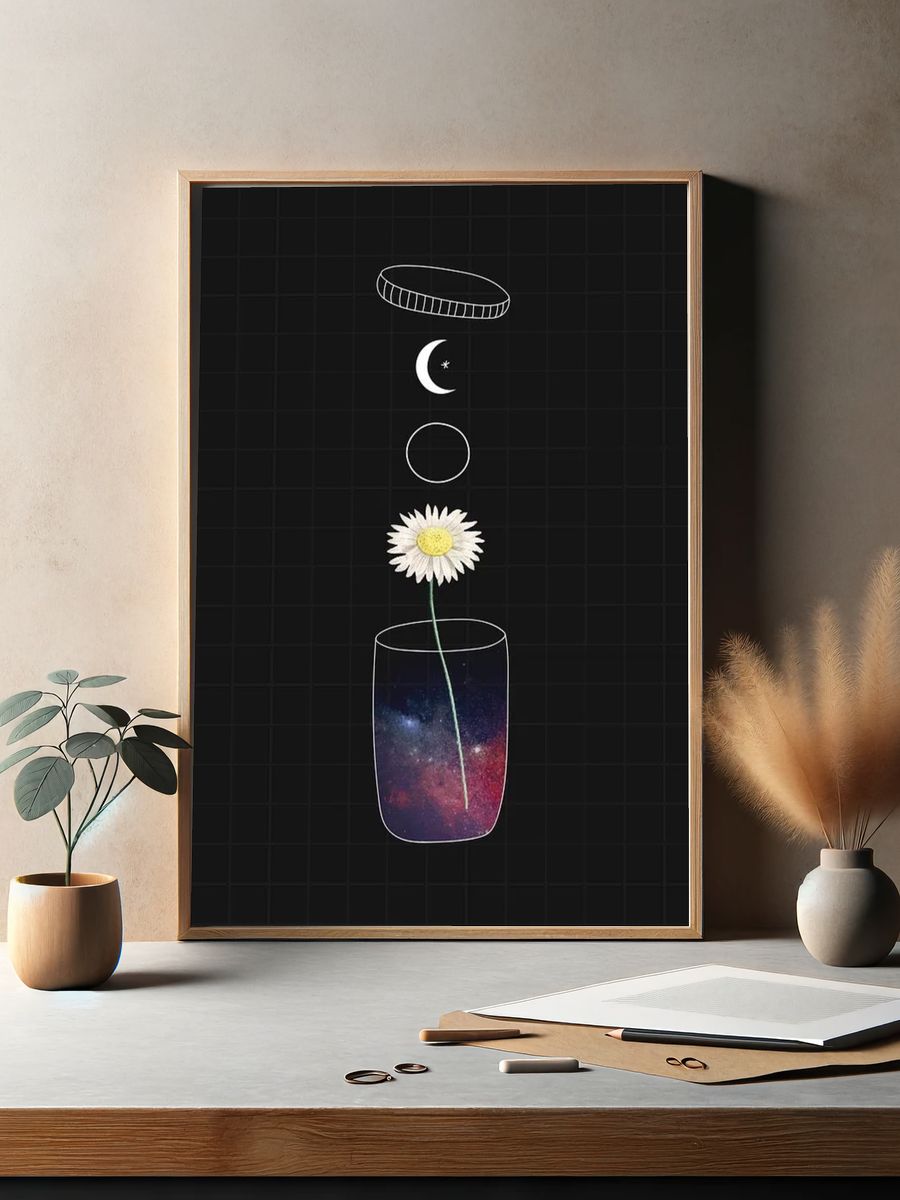 Cosmic Daisy — Illustration Print. — room view 2