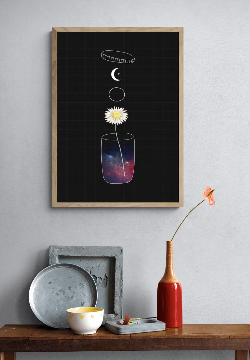 Cosmic Daisy — Illustration Print. — room view 3
