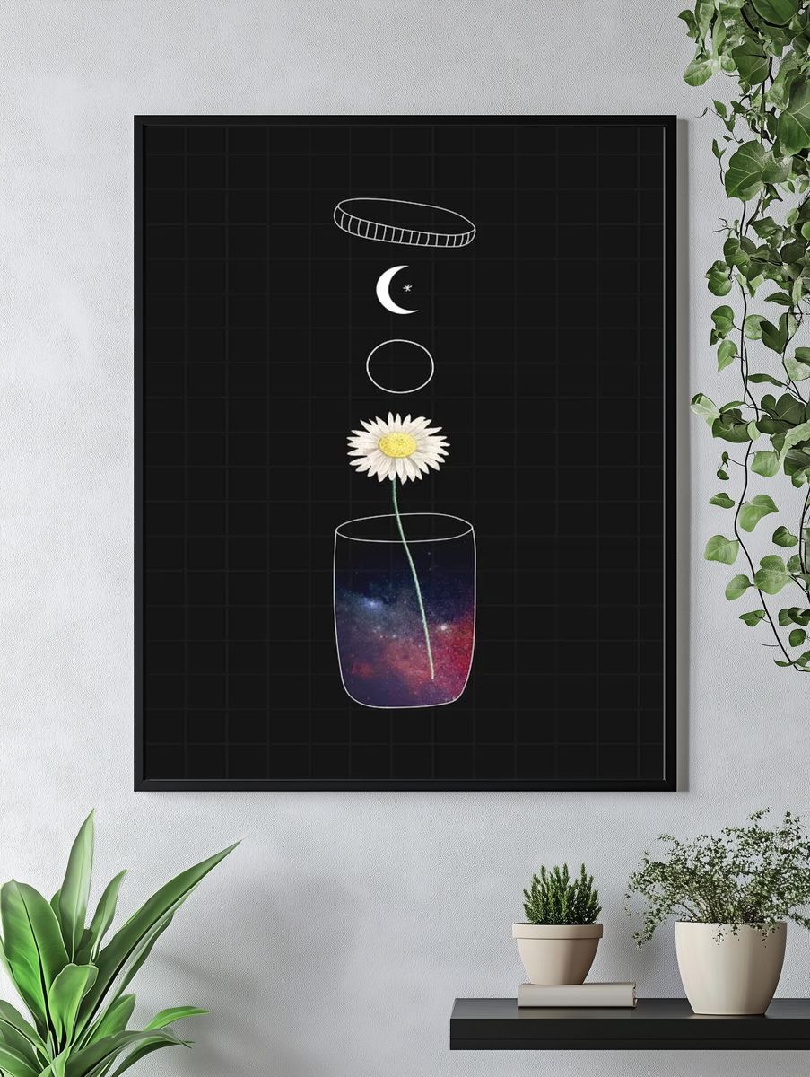 Cosmic Daisy — Illustration Print. — room view 4