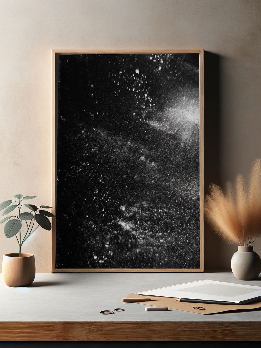 Cosmic Dust — Black-White Print. — room view 2